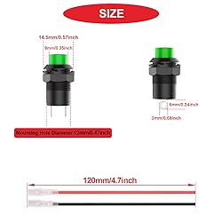 MKBKLLJY 12Pcs Green Mini Self-Locking On Off