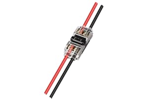 Kuject 10pc Low Voltage Wire Connectors, 18-24 AWG Splice Wire Connectors 2 Way 2 Pins, Quick Solderless Wire Connector for Automotive, Led Strip, Landscaping,