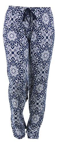 Hello Mello Trendy Womens Loungewear Pants With Luxurious Soft Fabric and Adjustable Elastic Waistband - Rising Lotus - Medium/Large