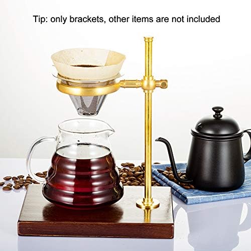 Lina13Wu Coffee Filter Stand, Copper Height Adjustable Coffee Filter Dripper Pot Rack Tea Cup Holder Stand Reusable Coffee Filter Height Adjustable