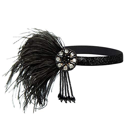 Xuhan 1920s Flapper Costume Accessories Set for Women Headband Necklace Gloves Cigarette Holder (Set-41)