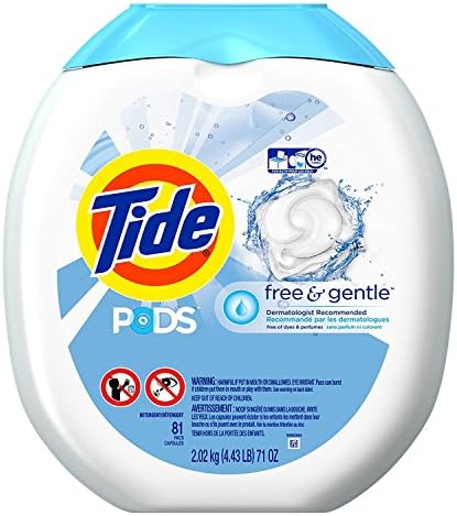 Tide PODS Free &amp; Gentle HE Turbo Laundry Detergent Pacs 81-load Tub -3