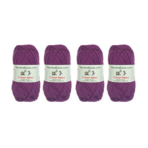 BambooMN Brand - Cotton Select Yarn - 4 Skeins - Col 202 - Lilac Spray