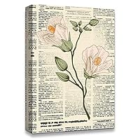Canvas Wall Art Flower On The Newspaper Canvas Prints Home Artwork Decoration for Living Room,Bedroom - 12x18 inches