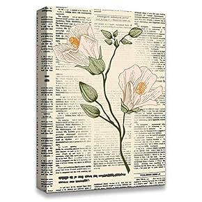 Canvas Wall Art Flower On The Newspaper Canvas Prints Home Artwork Decoration for Living Room,Bedroom - 12x18 inches
