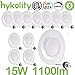 12 Pack 5/6 Inch LED Recessed Downlight Retrofit, 12W LED Can Light Bulb, Baffle Trim, 1000lm 5000K Daylight LED Recessed Ceiling Light, CRI90, Damp Rated, Dimmable, ETL