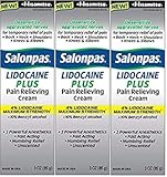 Salonpas LIDOCAINE PLUS 3 oz Pain Relieving Cream! Maximum Strength 4% Lidocaine for Numbing Pain Relief! (3 PACK)