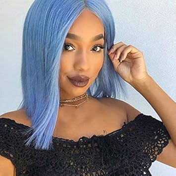 Amazon Com Mike Franklins Fashion Wigs Sexy Gradient Blue