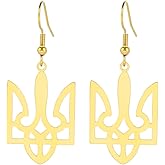 EUEAVAN Ukraine Coat of Arms Pendant Necklace Flag Charm Choker Patriotic Gift Souvenir Jewelry Men Women Stainless Steel