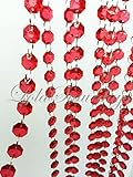 LolaSaturdays 15 Ft Acrylic Crystal Garland 5 YD Red