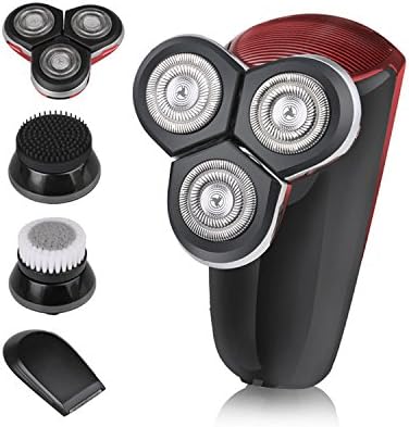 JINDING 4-in-1 Professional Electric Rotary Shaver Razor Cleanser Brush For Men Rechargeable Waterproof