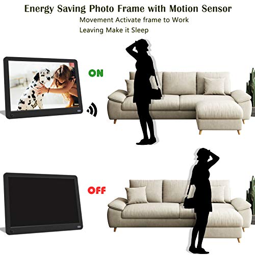 Kenuo Digital Picture Frame 10.1 Inch Motion Sensor Include 32GB Card 1920x1080 IPS Screen