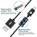 SGIN Nylon Braided Universal Micro USB 2.0 Sync Charging Cable, 3-Pack, 10-Feet (Blue Black)