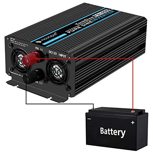 Pure Sine Wave Power Inverter 1000 Watt 12V DC to 110V/120V AC Converter 4 AC Outlets Car Inverter with One USB Port 5 Meter Remote Control and Two Cooling Fans Peak Power 2000 Watt novopal - Thumbnail 5