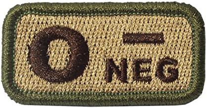 Yahong Tactical Blood Type Patches - "Type O Negative" - 2"x1"