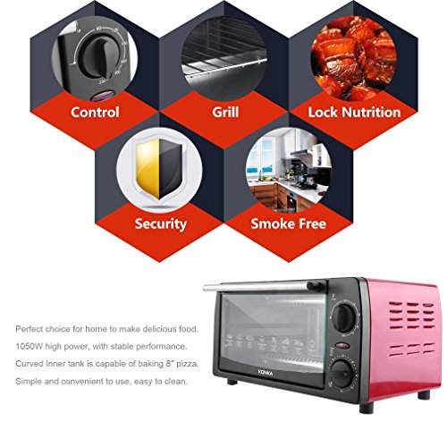 Simoner 12L Mini Electric Oven, Multifunctional Convection Countertop Toaster Oven, Household Galvanized Sheet Baking Oven with Bakeware - Thumbnail 2