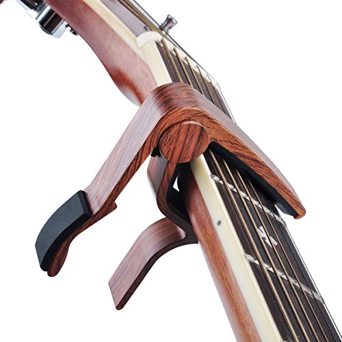 Guitar Picks Capo for 6 Strings Electric and Acoustic Guitars, Ukulele Banjo, Mandolin and Folk Guitars in Zipper Case (2 Pack)