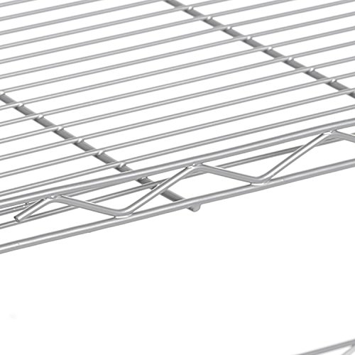 Shelving Unit Storage Standing Shelf Units Adjustable 4 Shelves Chrome Iron Wire Cabinets for Kitchen Bathroom Garage Closet Laundry Room (SIL) - Thumbnail 4