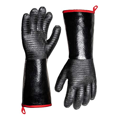 932°F Extreme Heat Resistant Gloves for Grill BBQ,Aillary Waterproof Long Sleeve Pit