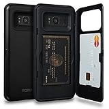 Galaxy S8 Plus Case, TORU [S8 Plus Wallet Case Black] Dual Layer Hidden Credit Card Holder ID Slot Card Case with Mirror for Samsung Galaxy S8+ Plus (2017) - Matte Black