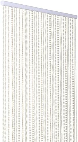 ShopWildThings Beaded Curtain Pearls Ivory Acrylic