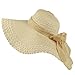 Aivtalk Girls Multi-Colors Large Brim Flower Beach Sun Hats with Cute Bowknot