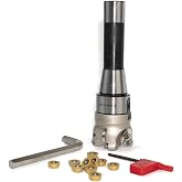 Kraciva R8 Shank 50mm EMR Round Dowel Face Mill Set | R8 FMB22 7/16-20UNF Thread Shank , 10Pcs RPMT1204 Carbide Inserts, T15 Wrench and 8mm Spanner