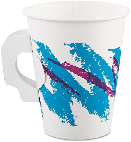 Jazz Paper Hot Cups, Handles, 8oz, Polycoated, 1000/carton By: SOLO Cup Company