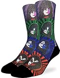 Good Luck Sock Men's Kiss Pop Art Socks - Black, Adult Shoe Size 8-13