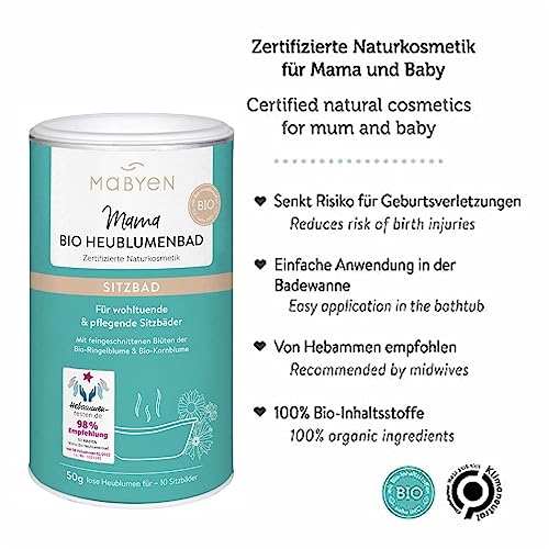 MABYEN Heublumen Sitzbad 50g | Schwangerschaft - Badezusatz Schwangerschaft - Natürliche Geburtsvorbereitung als Dampfbad oder Sitzbad - Entspannt Beckenboden und senkt Risiko für Dammriss thumbnail 2