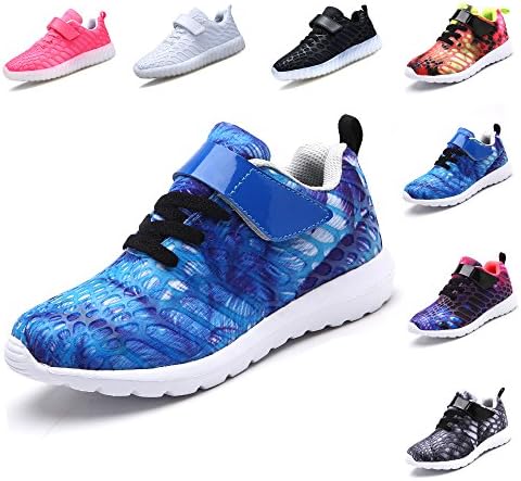 VIIRUN Little Kids Easy wearing Lightweight Fashion Sneakers Boys and Girls Breathable Running Shoes Blue 30/12.5M US Little Kids