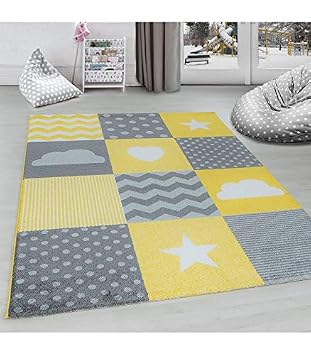 Carpettex Teppich Children S Rug Babyroom Squared Clouds Star