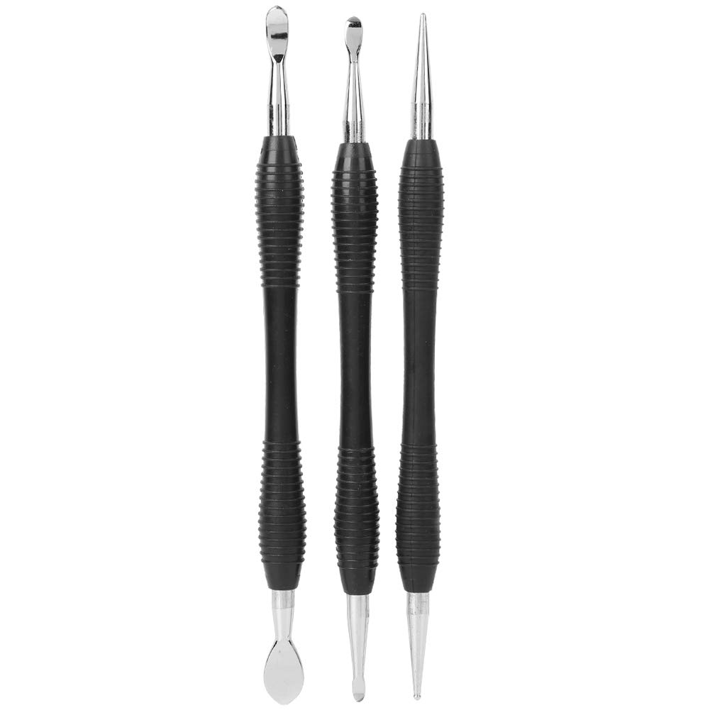 3Pcs Leather Press Rub Tool Carving Printing Tool Modeling Spoon Carving Tools Leather Craft Spoon Stylus Tool Set