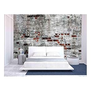 Broken Brick Texure - Removable Wall Mural | Self-Adhesive Large Wallpaper - 66x96 inches
