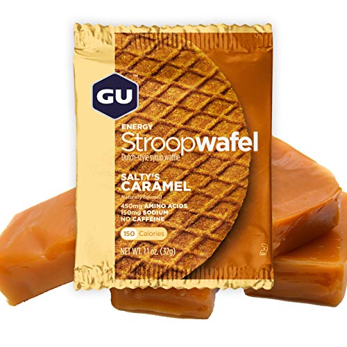 GU Energy Stroopwafel Sports Nutrition Waffle, Salty s Caramel, 16-Count