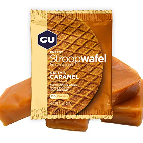 GU Energy Stroopwafel Sports Nutrition Waffle, Salty's Caramel, 16-Count