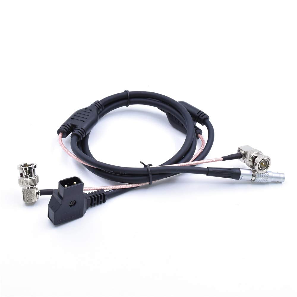 SZRMCC D tap to 2 pin and BNC to BNC Right Angle Power and SDI Video Cable for Teradek Bolt Bond Zacuto Gratical Eye (Red 1m)