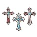 Collections Etc Western Hanging Cross Wall Decor - Set of 3 4.25