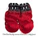 DAYRISE Ombre Red Body Wave Human Hair Bundles 4 Bundles (8 8 8 8 inch) Brazilian Virgin Human Hair Extensions Ombre Body Wave Bundles 2 Tone Color (T1B/RED)