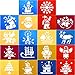 Gejoy 18 Pieces Christmas Drawing Stencils Assorted Reindeer Snowflake Santa Claus Plastic Templates Kids Painting Stencils for Crafts Painting Learning