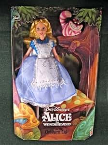Amazon.com: 1999 Alice in Wonderland Barbie Doll with Cheshire Cat Disney Collector: Toys & Games