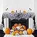 Hooqict Halloween Decoration Halloween Black Lace Spiderweb Fireplace Mantle Scarf Cover for Halloween Party Supplies 18 x 96 Inch