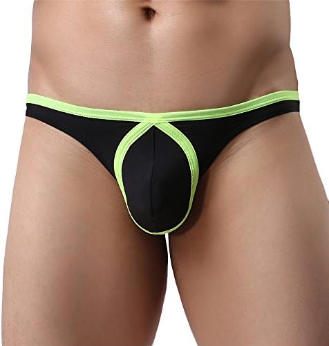 ANUN Men's Stretch Fit Ice-Silk G-strings Thongs Underwear (S, Green)