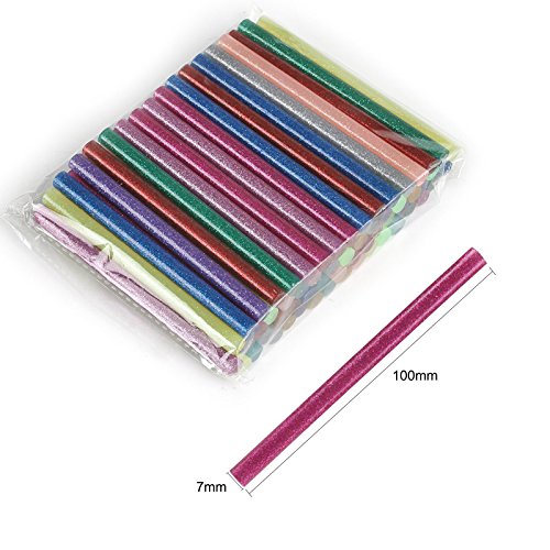 Naler Hot Glue Gun Sticks 7mm by 10cm Hot Melt Glue Sticks Mini Glitter 12 Colors 60Pcs for DIY Art Craft Woodworking - Thumbnail 3