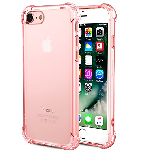 CaseHQ iPhone 6 Case, iPhone 6s Case,Crystal Clear Shock Absorption Bumper Slim Fit,Heavy Duty Protection TPU Cover Case for Apple iPhone 6/iPhone 6S (4.7 inch) -Rosegold