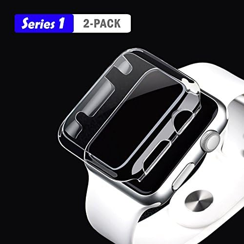 Apple Watch Case, TIVTO PC Hard 4H Hardness All-around Full Coverage Cover With Built-in Screen Protector for iWatch 2015/2016 All Models (for Series 1 38mm[2-pack])