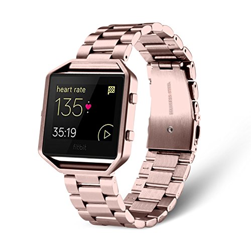 Fitbit Blaze Band, HOMEKE Premium Metal Bracelet Wristband + Steel Frame Accessory for Fitbit Blaze Smart Fitness Watch