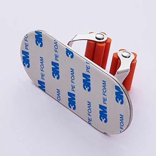 image for LuckIn Adhesive Mop Broom Holder Rack Stainless Broom Hanger Gripper A
