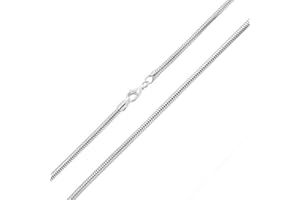 COZMOS SOLID CHAINS 2mm solid sterling silver 925 Italian round SNAKE CHAIN necklace bracelet anklet with lobster claw clasp fits Pandora charms - 6, 8, 10, 12, 14, 16, 18, 20, 22, 24, 26, 28, 30, 32, 34, 36, 38, 40"