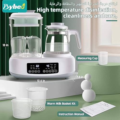 4-In-1 Multifunctional Baby Bottle Sterilizer,Dryer,Warmer And Steamer,72H Keep Warm With Smart Temperature Control,Auto Shut-Off,Baby Bottle Sanitizer Universal Fit for Baby Items (Steam)